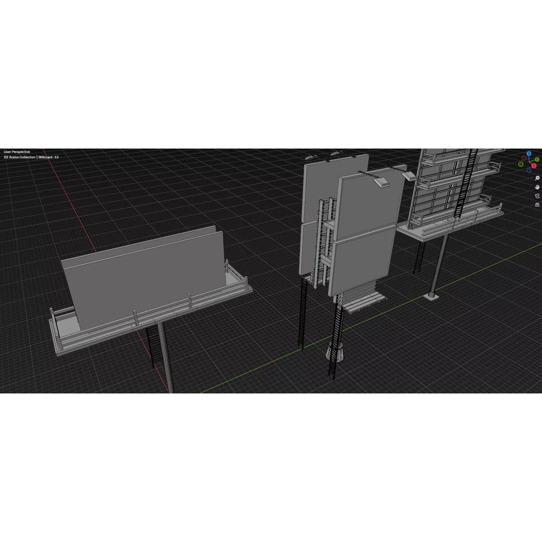 Billboard 3D Model – Diverse Advertisement Pack, FBX & OBJ Formats - View 42