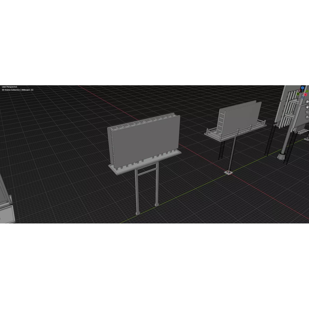 Billboard 3D Model – Diverse Advertisement Pack, FBX & OBJ Formats - View 45