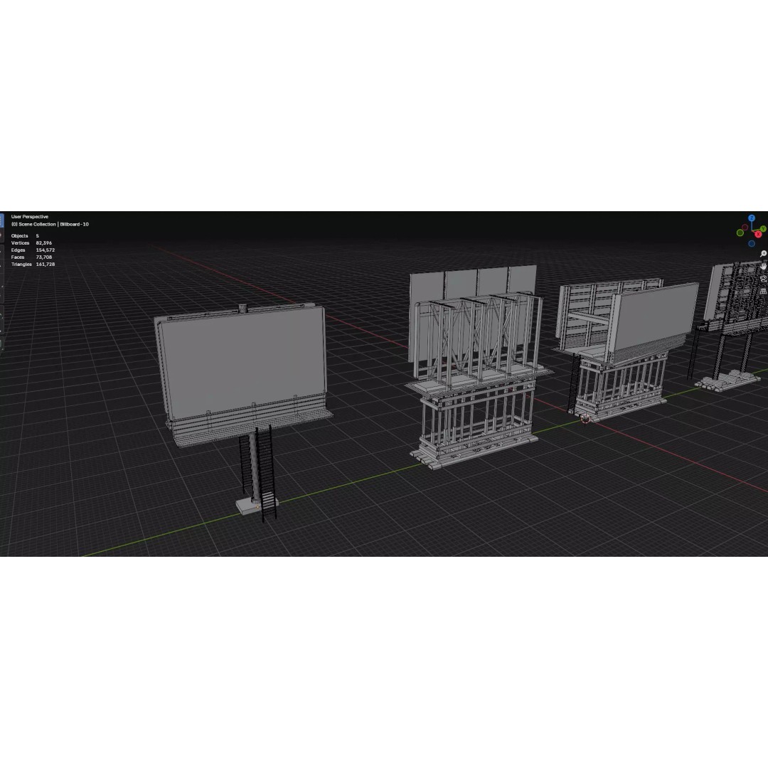 Billboard 3D Model – Diverse Advertisement Pack, FBX & OBJ Formats - View 46