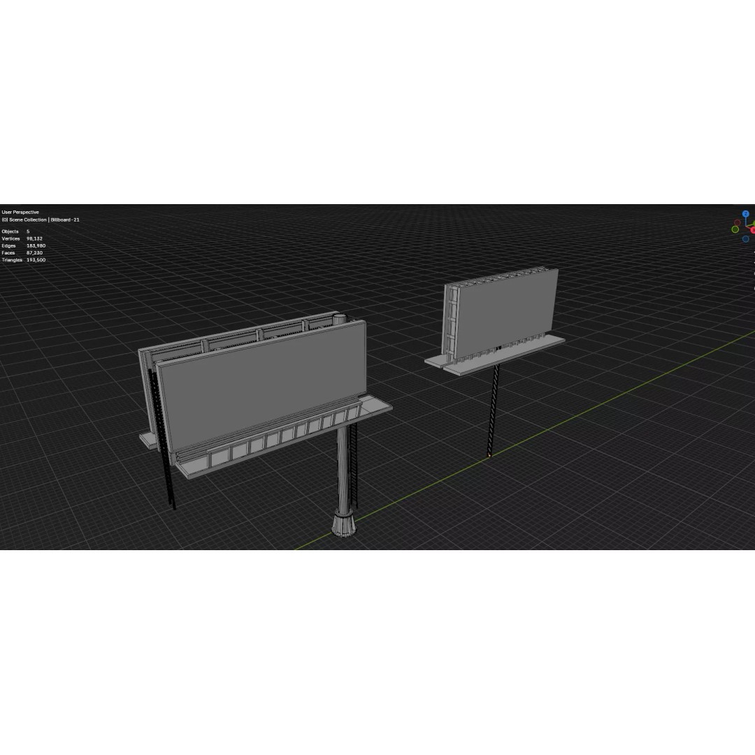 Billboard 3D Model – Diverse Advertisement Pack, FBX & OBJ Formats - View 51
