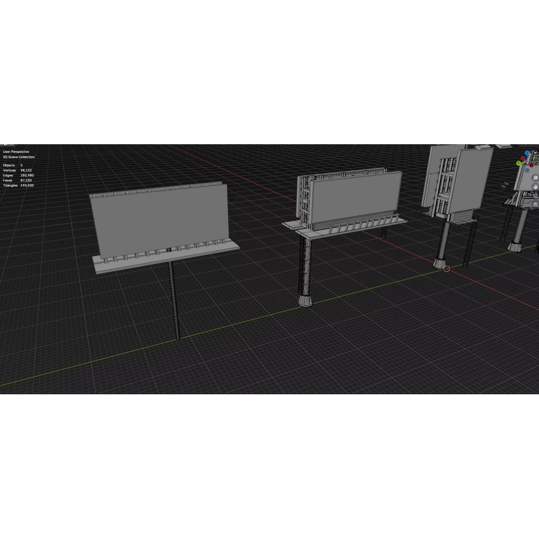 Billboard 3D Model – Diverse Advertisement Pack, FBX & OBJ Formats - View 52