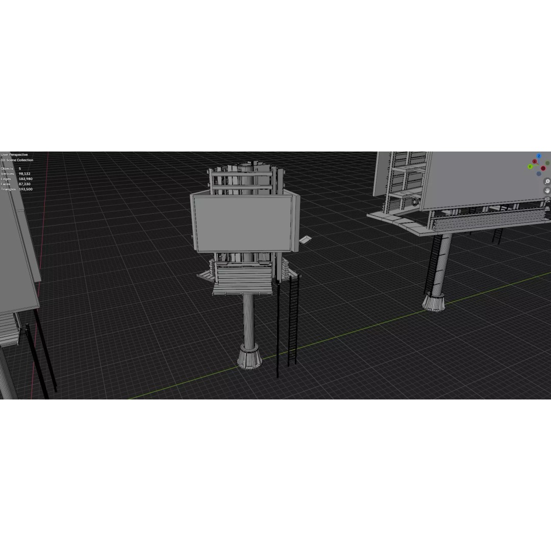 Billboard 3D Model – Diverse Advertisement Pack, FBX & OBJ Formats - View 55