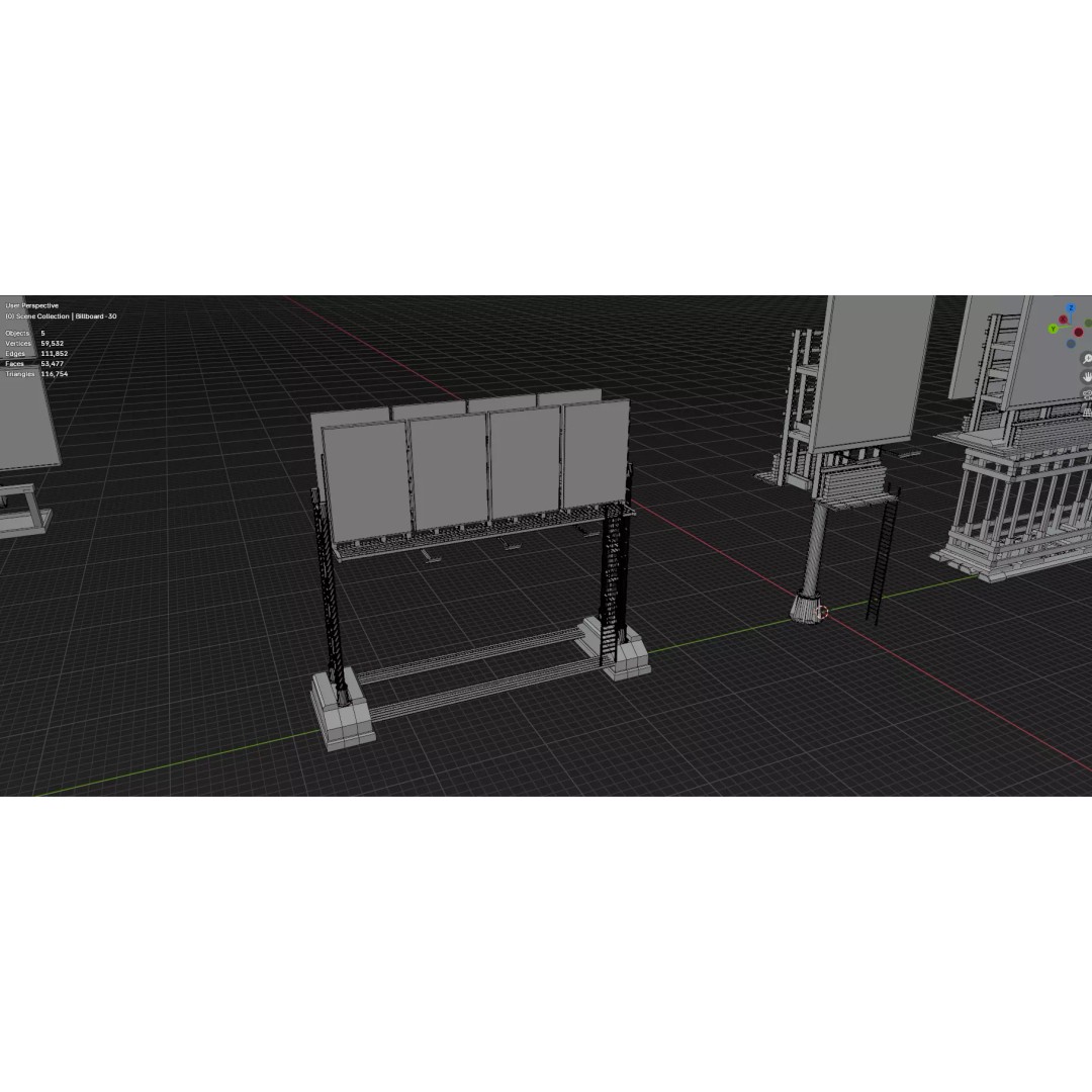 Billboard 3D Model – Diverse Advertisement Pack, FBX & OBJ Formats - View 56