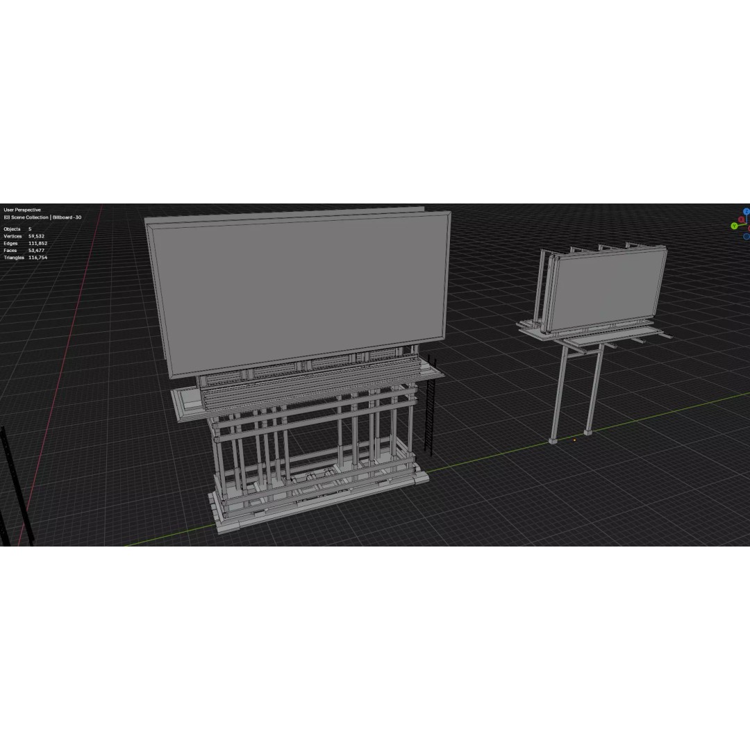 Billboard 3D Model – Diverse Advertisement Pack, FBX & OBJ Formats - View 58