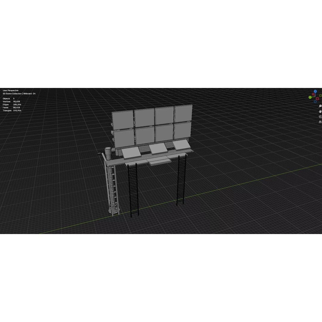 Billboard 3D Model – Diverse Advertisement Pack, FBX & OBJ Formats - View 61