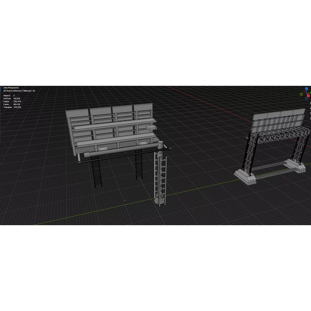 Billboard 3D Model – Diverse Advertisement Pack, FBX & OBJ Formats - View 62