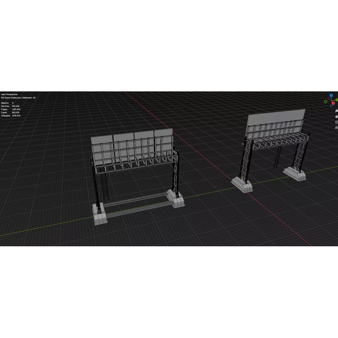 Billboard 3D Model – Diverse Advertisement Pack, FBX & OBJ Formats - View 63