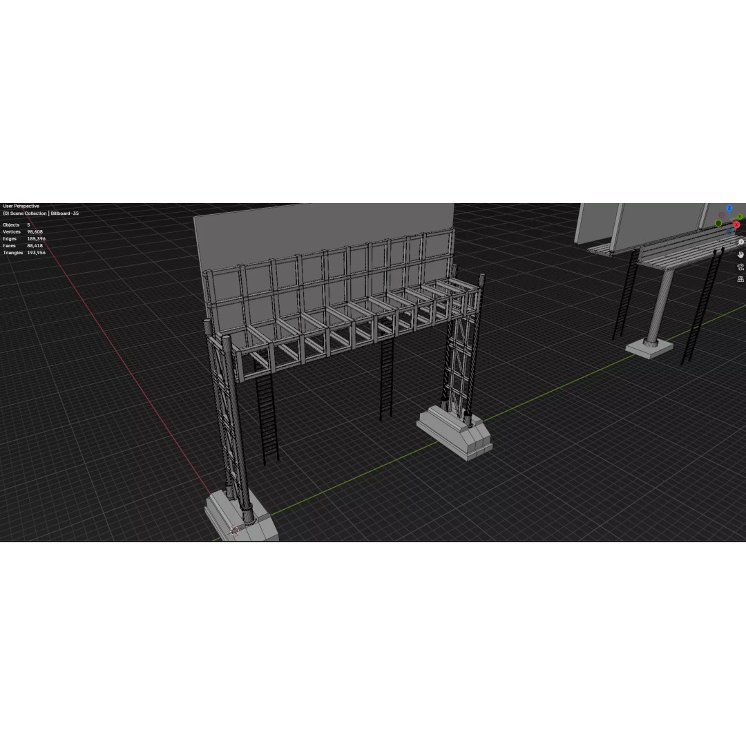 Billboard 3D Model – Diverse Advertisement Pack, FBX & OBJ Formats - View 64