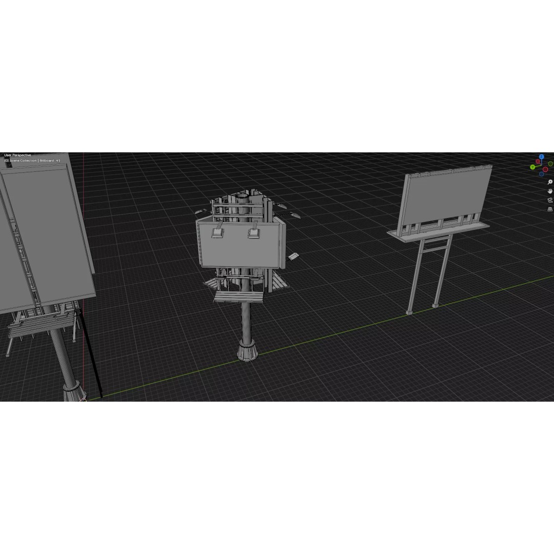 Billboard 3D Model – Diverse Advertisement Pack, FBX & OBJ Formats - View 66