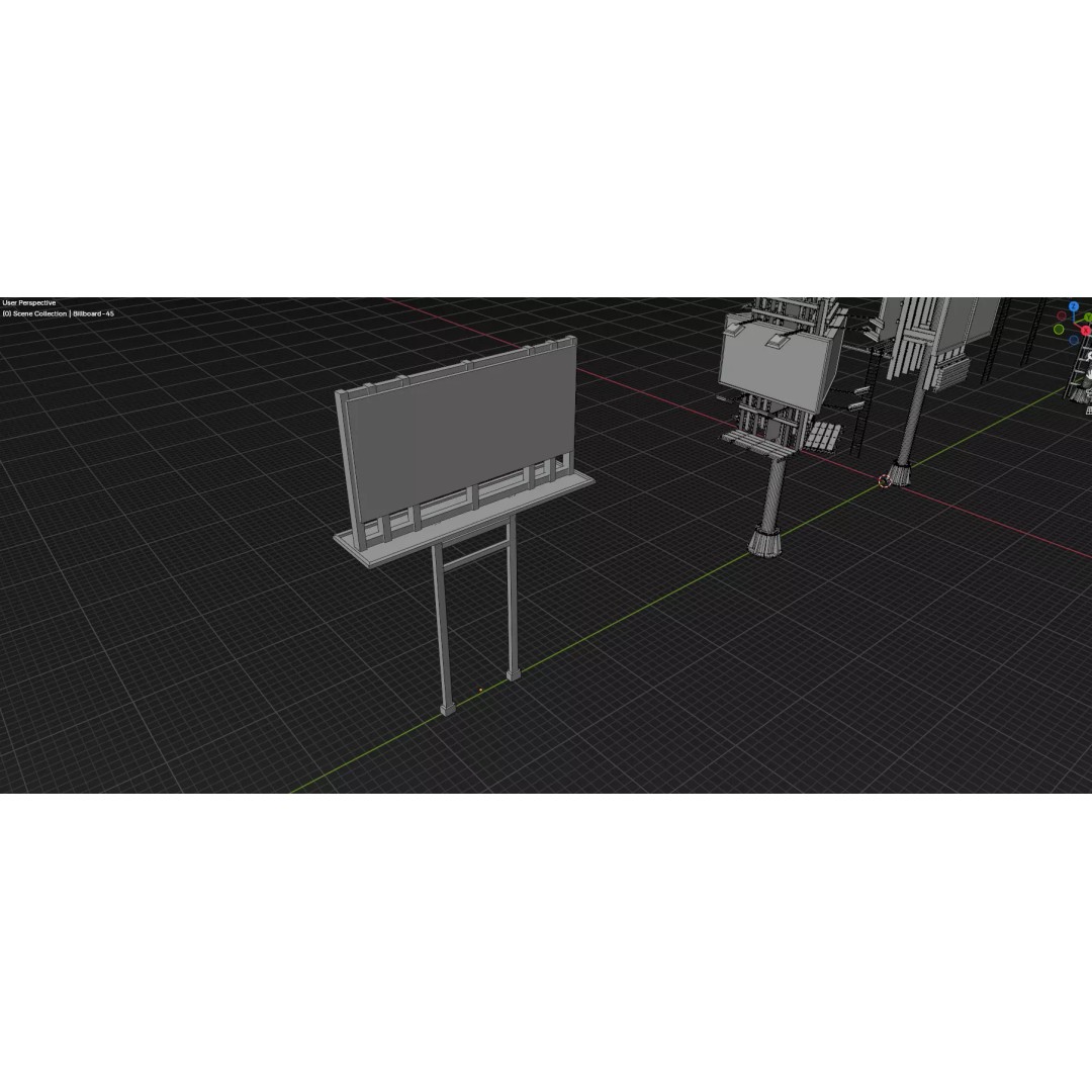 Billboard 3D Model – Diverse Advertisement Pack, FBX & OBJ Formats - View 68
