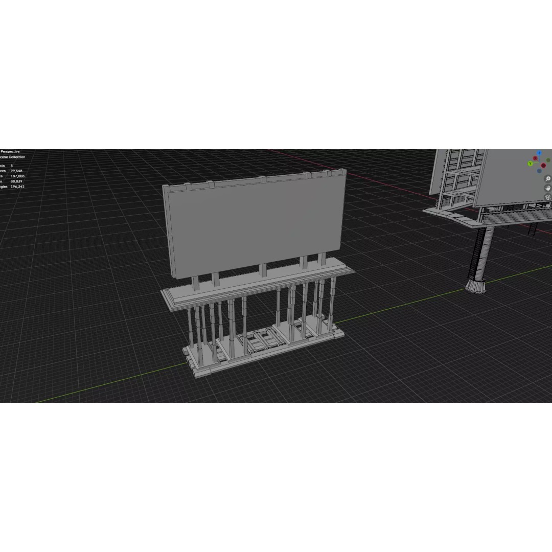 Billboard 3D Model – Diverse Advertisement Pack, FBX & OBJ Formats - View 72
