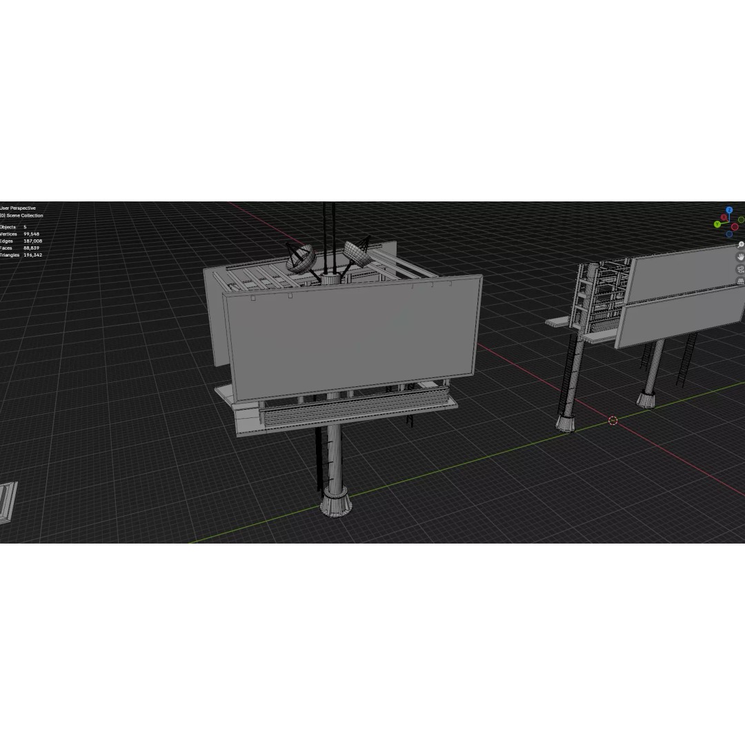 Billboard 3D Model – Diverse Advertisement Pack, FBX & OBJ Formats - View 73