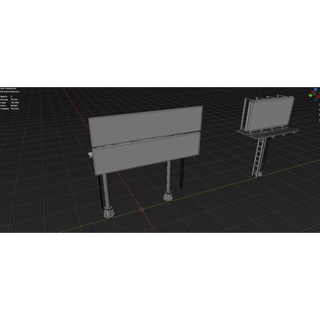 Billboard 3D Model – Diverse Advertisement Pack, FBX & OBJ Formats - View 74