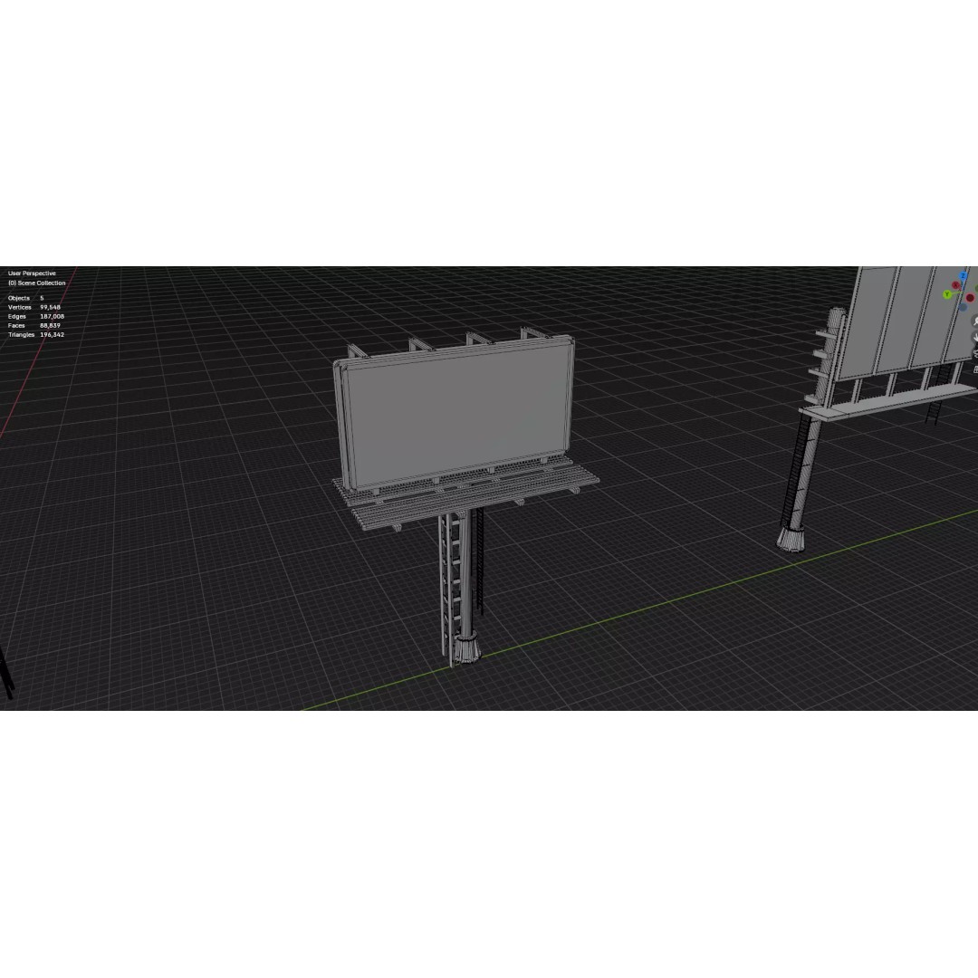 Billboard 3D Model – Diverse Advertisement Pack, FBX & OBJ Formats - View 75