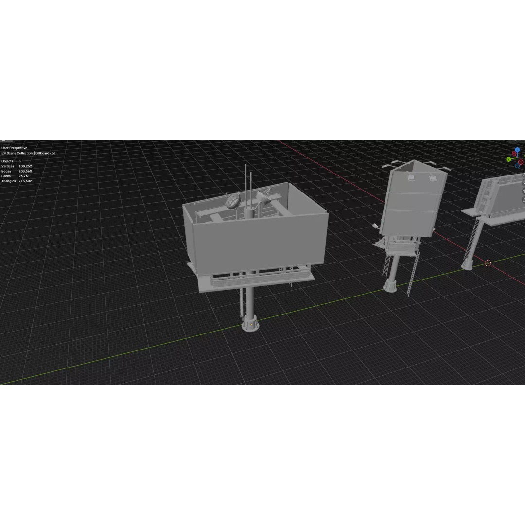 Billboard 3D Model – Diverse Advertisement Pack, FBX & OBJ Formats - View 76