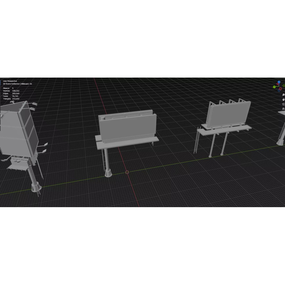 Billboard 3D Model – Diverse Advertisement Pack, FBX & OBJ Formats - View 78