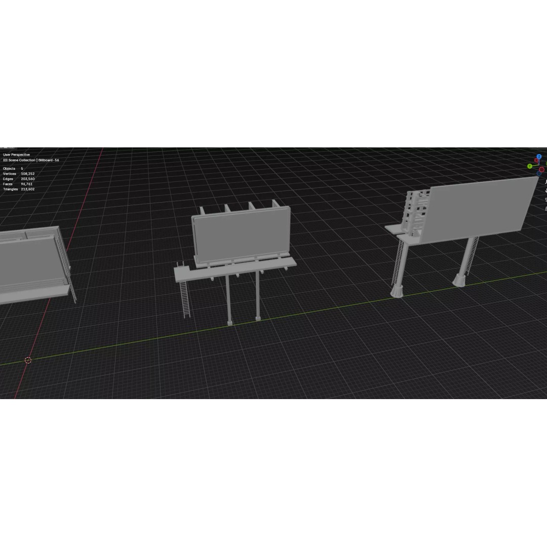 Billboard 3D Model – Diverse Advertisement Pack, FBX & OBJ Formats - View 79