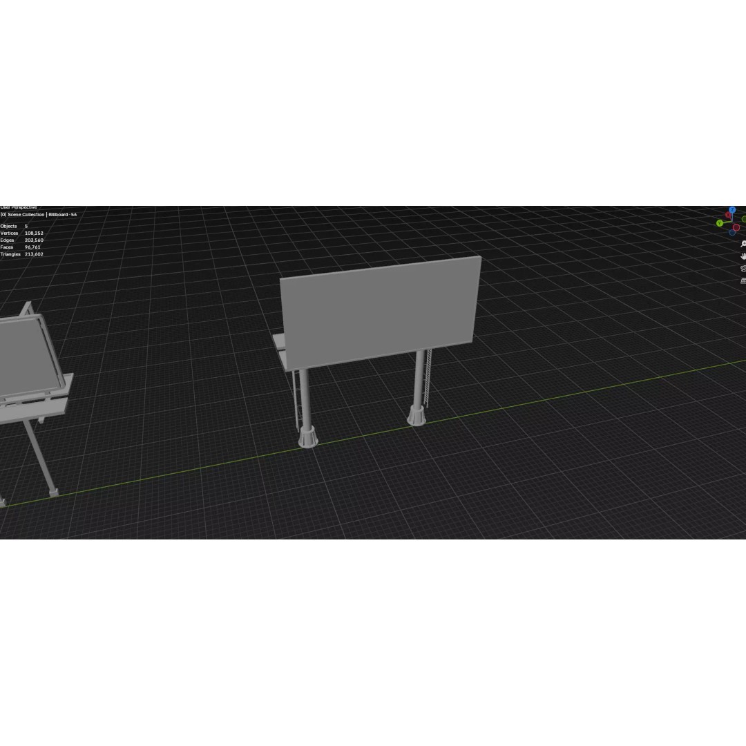 Billboard 3D Model – Diverse Advertisement Pack, FBX & OBJ Formats - View 80