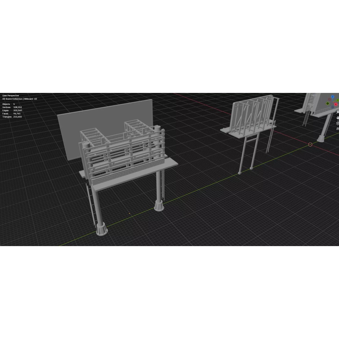 Billboard 3D Model – Diverse Advertisement Pack, FBX & OBJ Formats - View 81