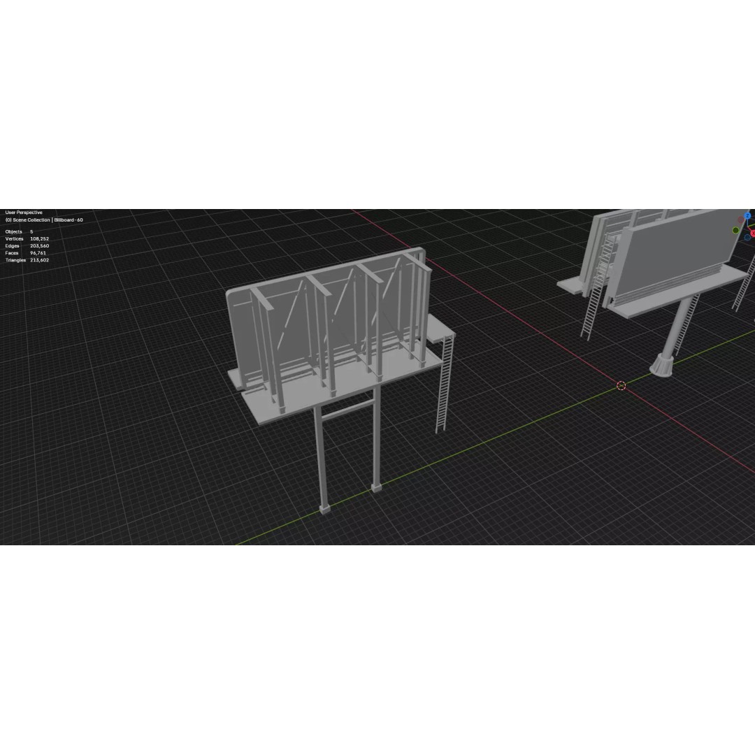 Billboard 3D Model – Diverse Advertisement Pack, FBX & OBJ Formats - View 82