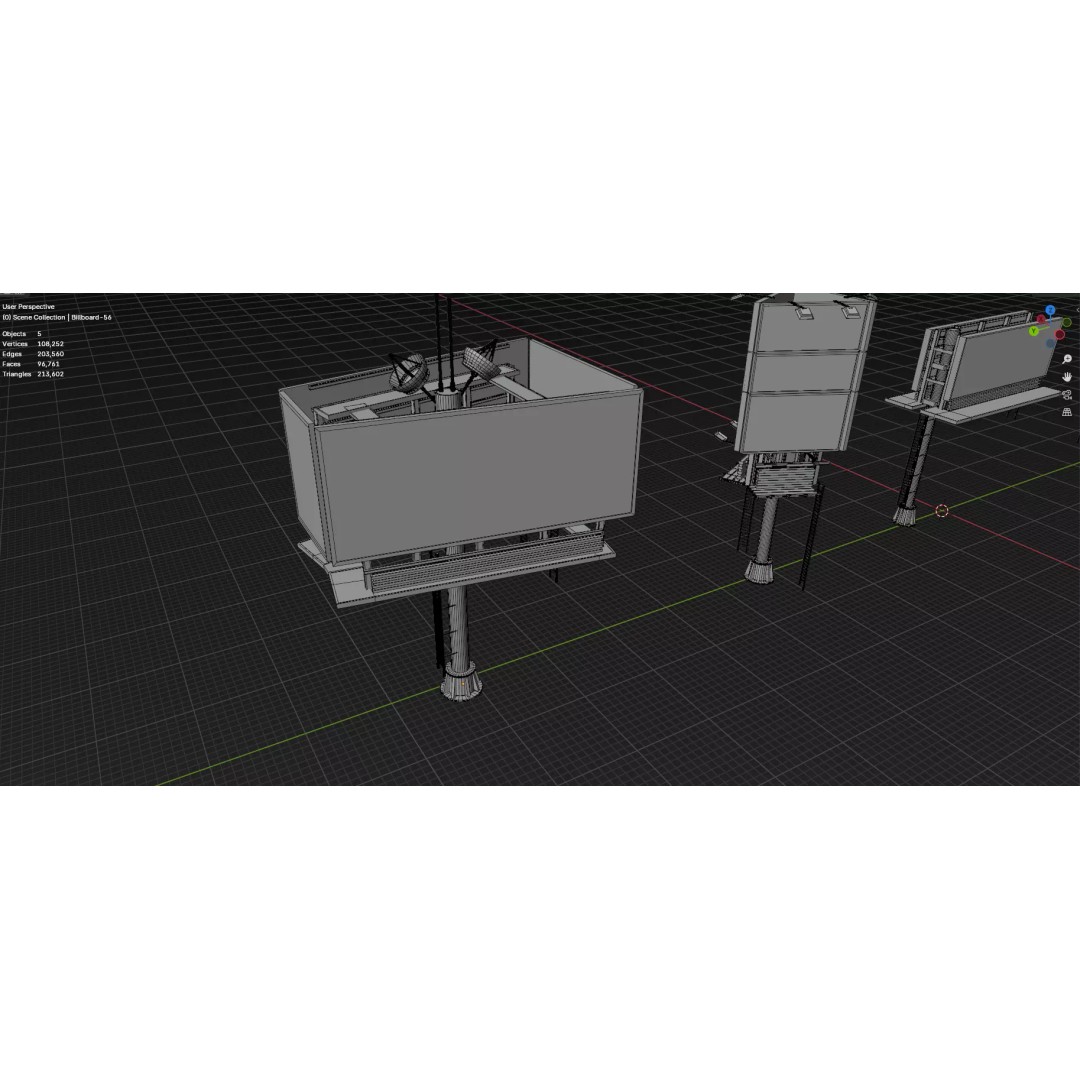 Billboard 3D Model – Diverse Advertisement Pack, FBX & OBJ Formats - View 84