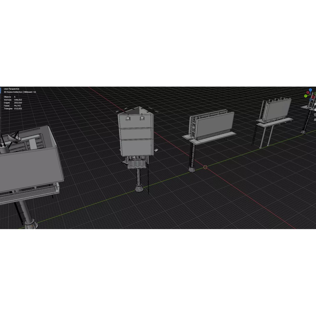 Billboard 3D Model – Diverse Advertisement Pack, FBX & OBJ Formats - View 85