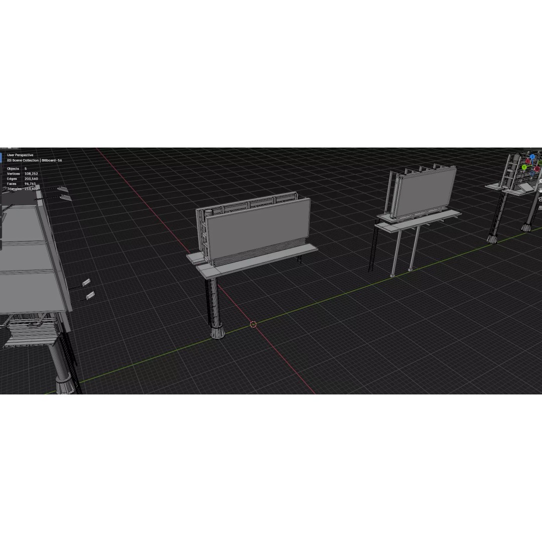 Billboard 3D Model – Diverse Advertisement Pack, FBX & OBJ Formats - View 86