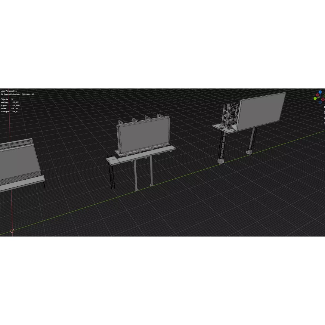Billboard 3D Model – Diverse Advertisement Pack, FBX & OBJ Formats - View 87