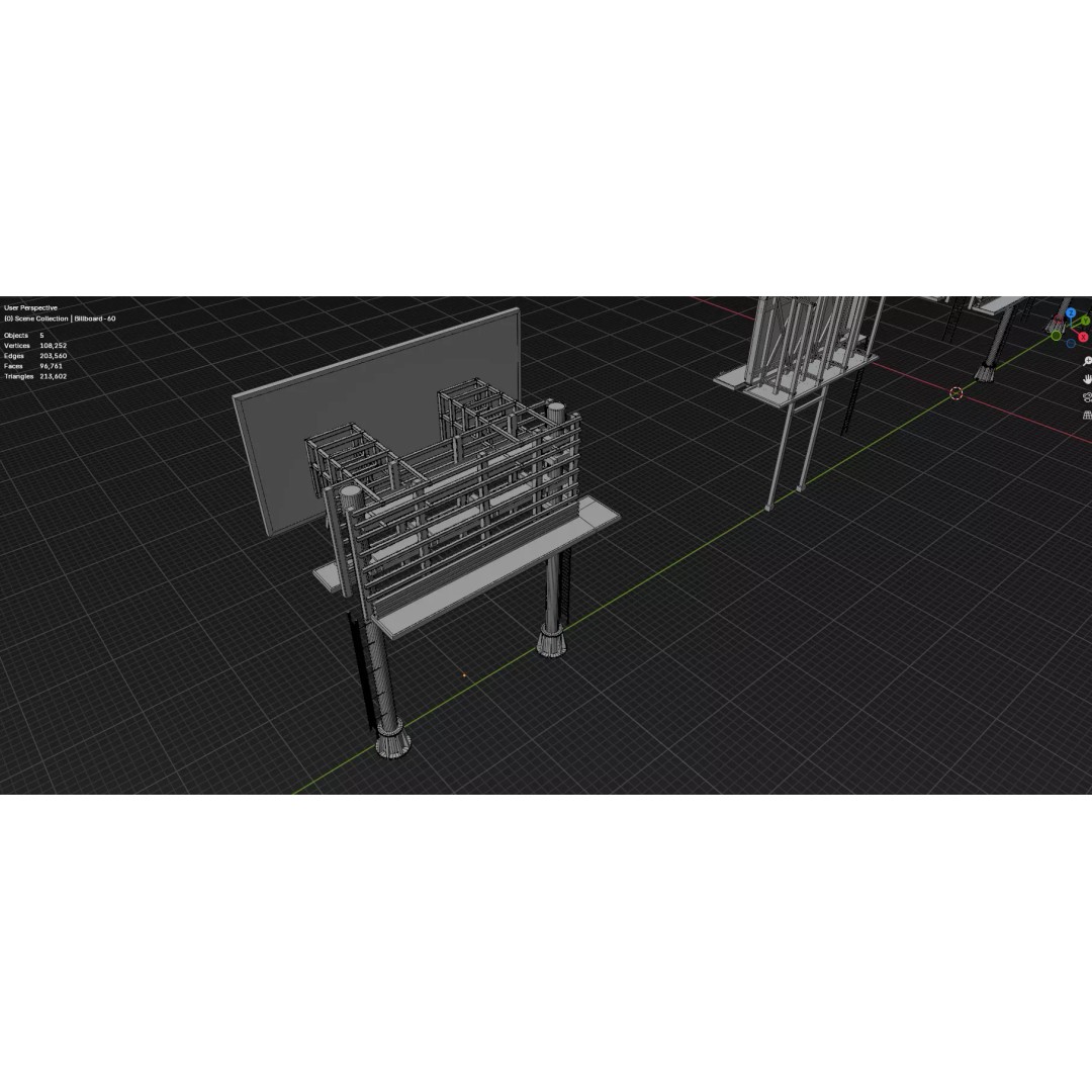 Billboard 3D Model – Diverse Advertisement Pack, FBX & OBJ Formats - View 89