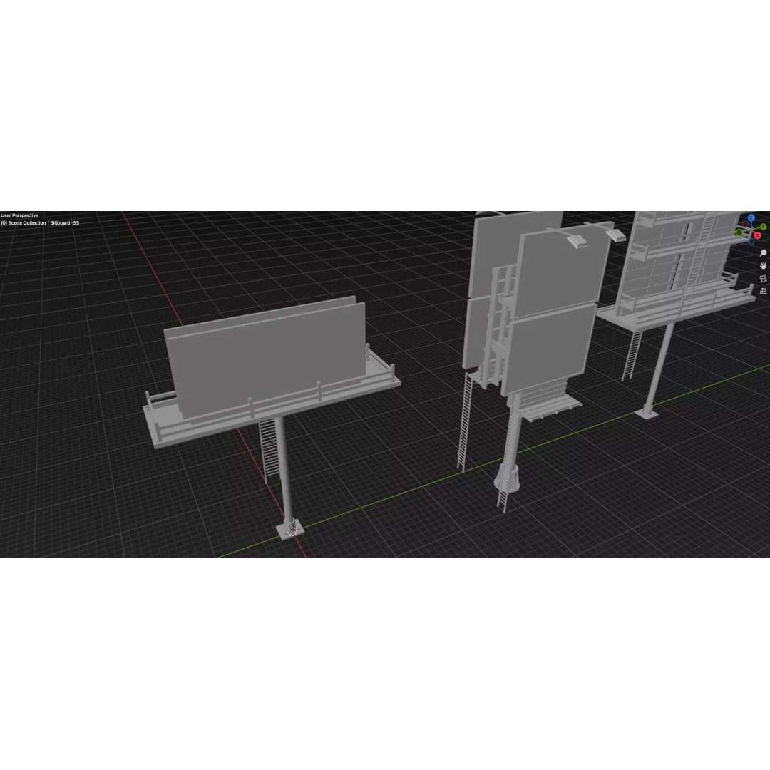 Billboard 3D Model – Diverse Advertisement Pack, FBX & OBJ Formats - View 91