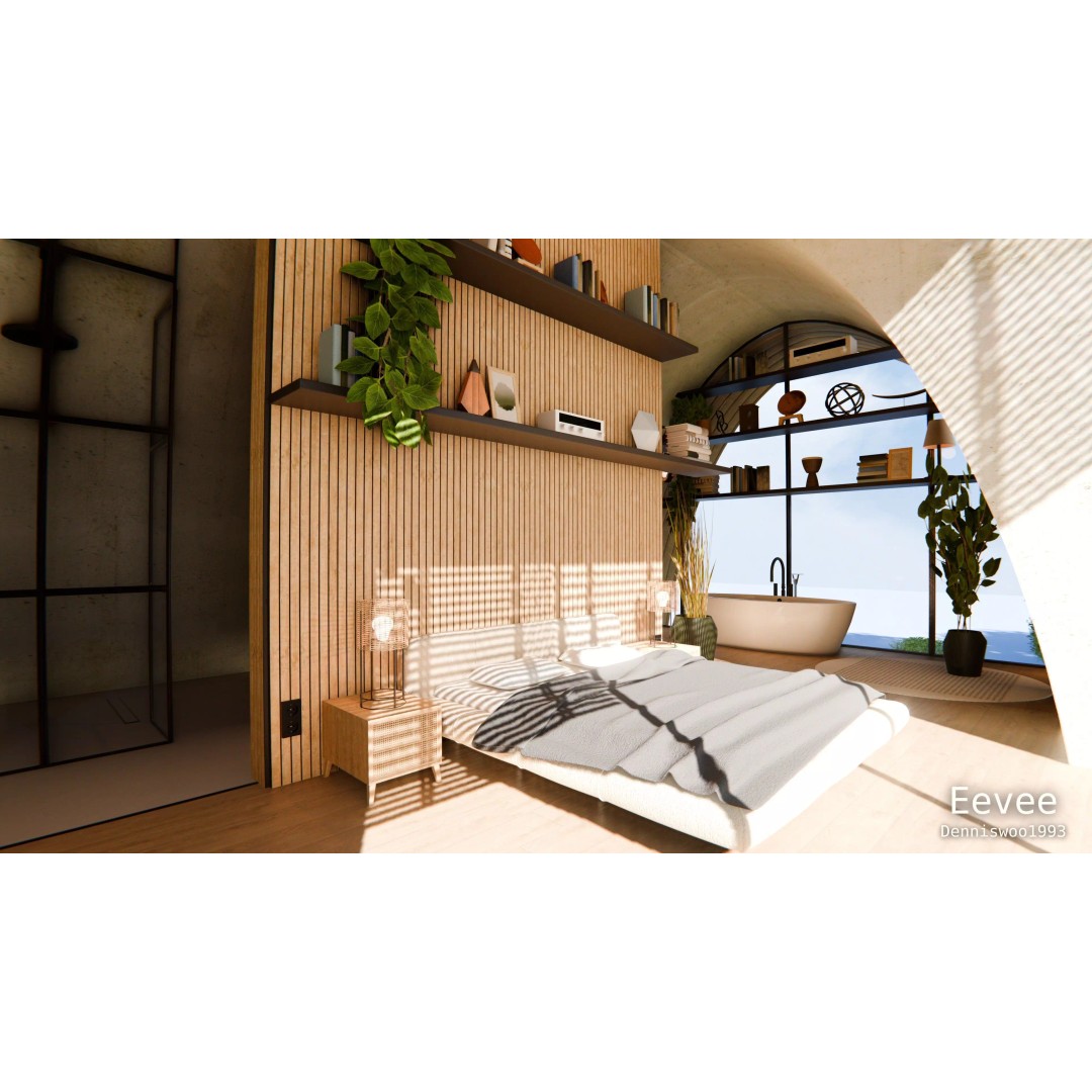 Modern Modular House 3D Model – Curved Roof Villa, Blender, FBX - View 18