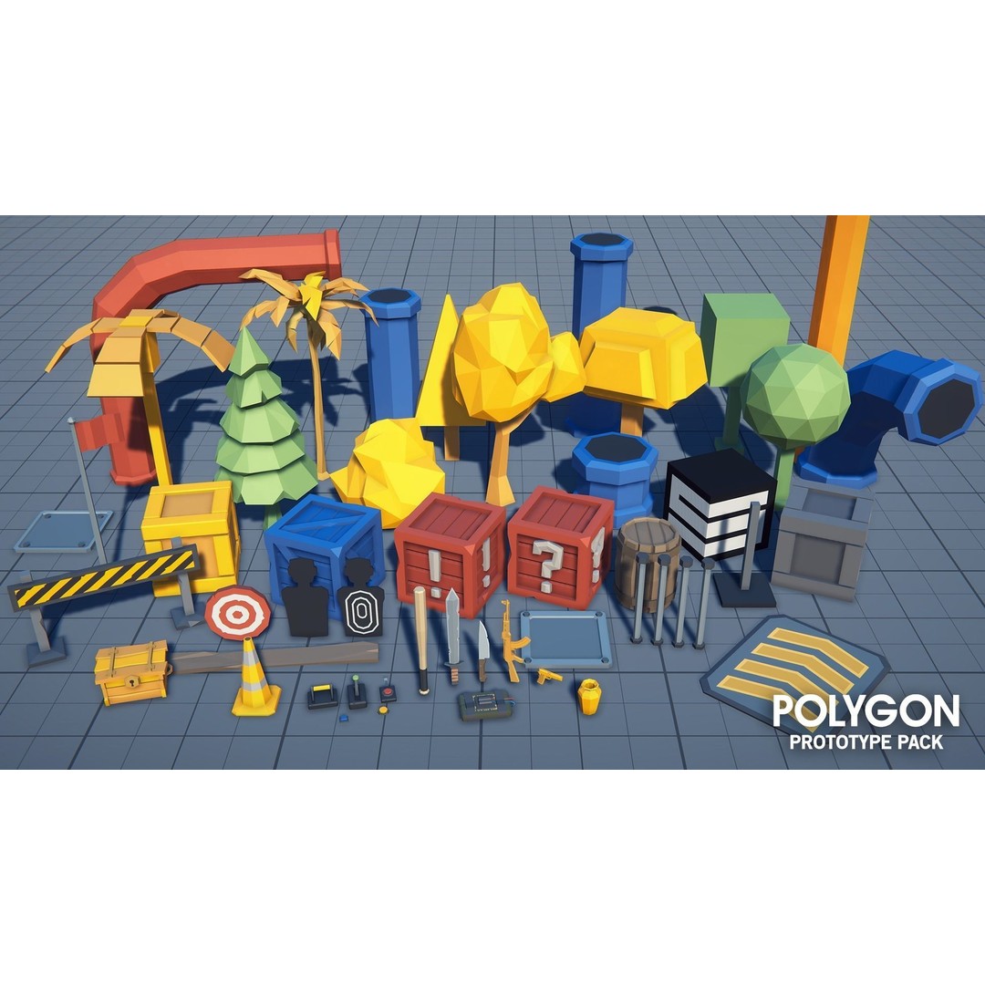 Prototype Asset Pack 3D Model – Low Poly Game Assets, FBX - View 12