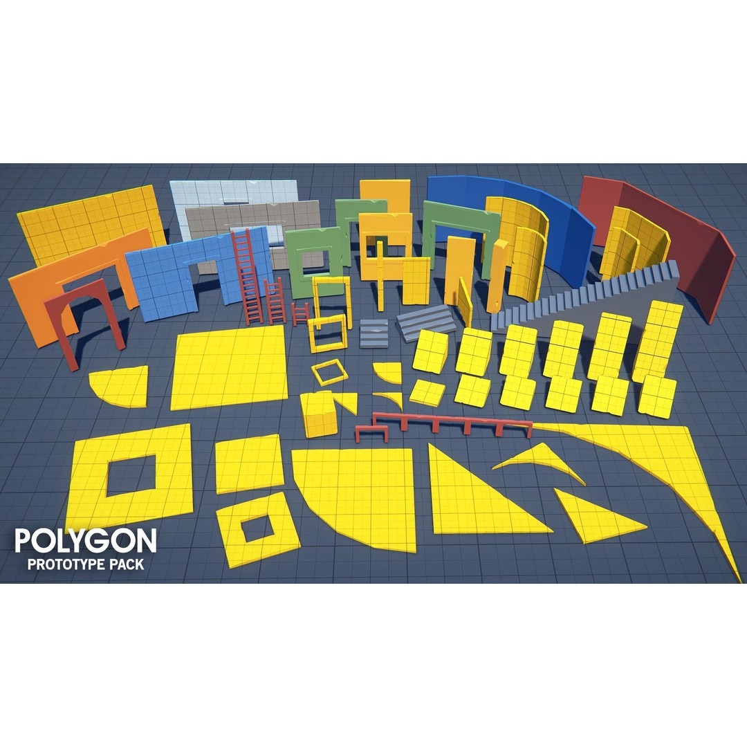 Prototype Asset Pack 3D Model – Low Poly Game Assets, FBX - View 14