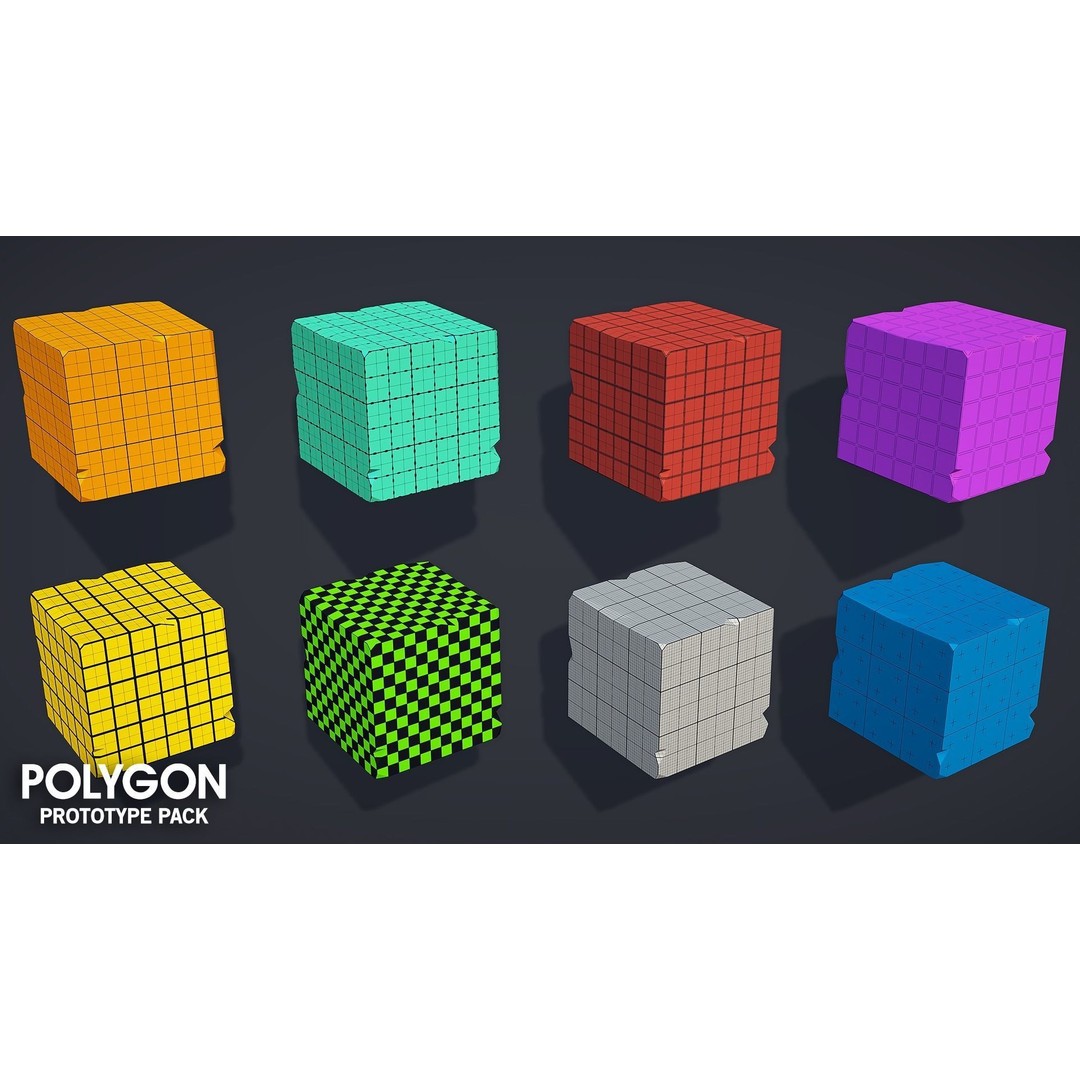 Prototype Asset Pack 3D Model – Low Poly Game Assets, FBX - View 16