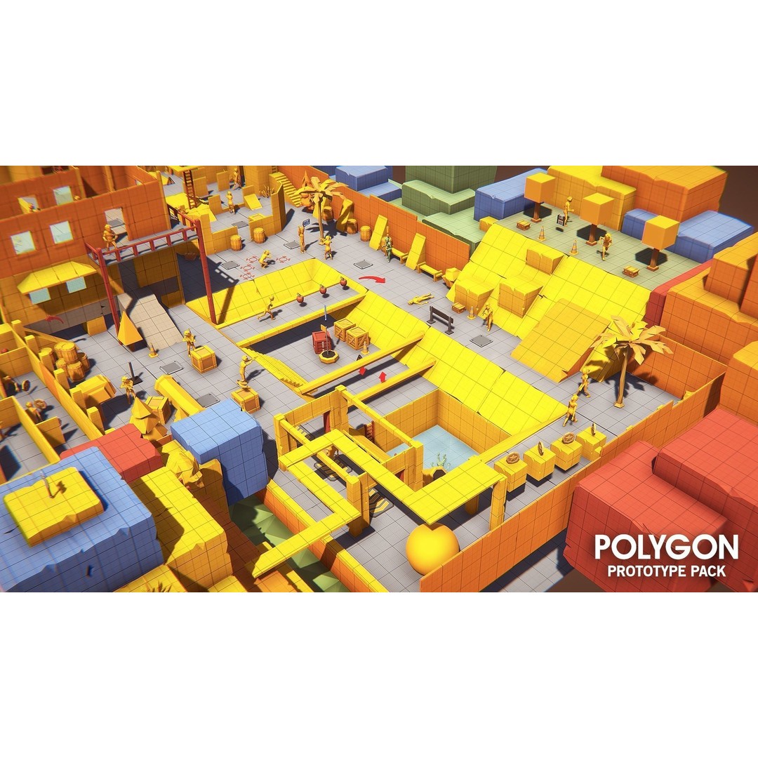 Prototype Asset Pack 3D Model – Low Poly Game Assets, FBX - View 4
