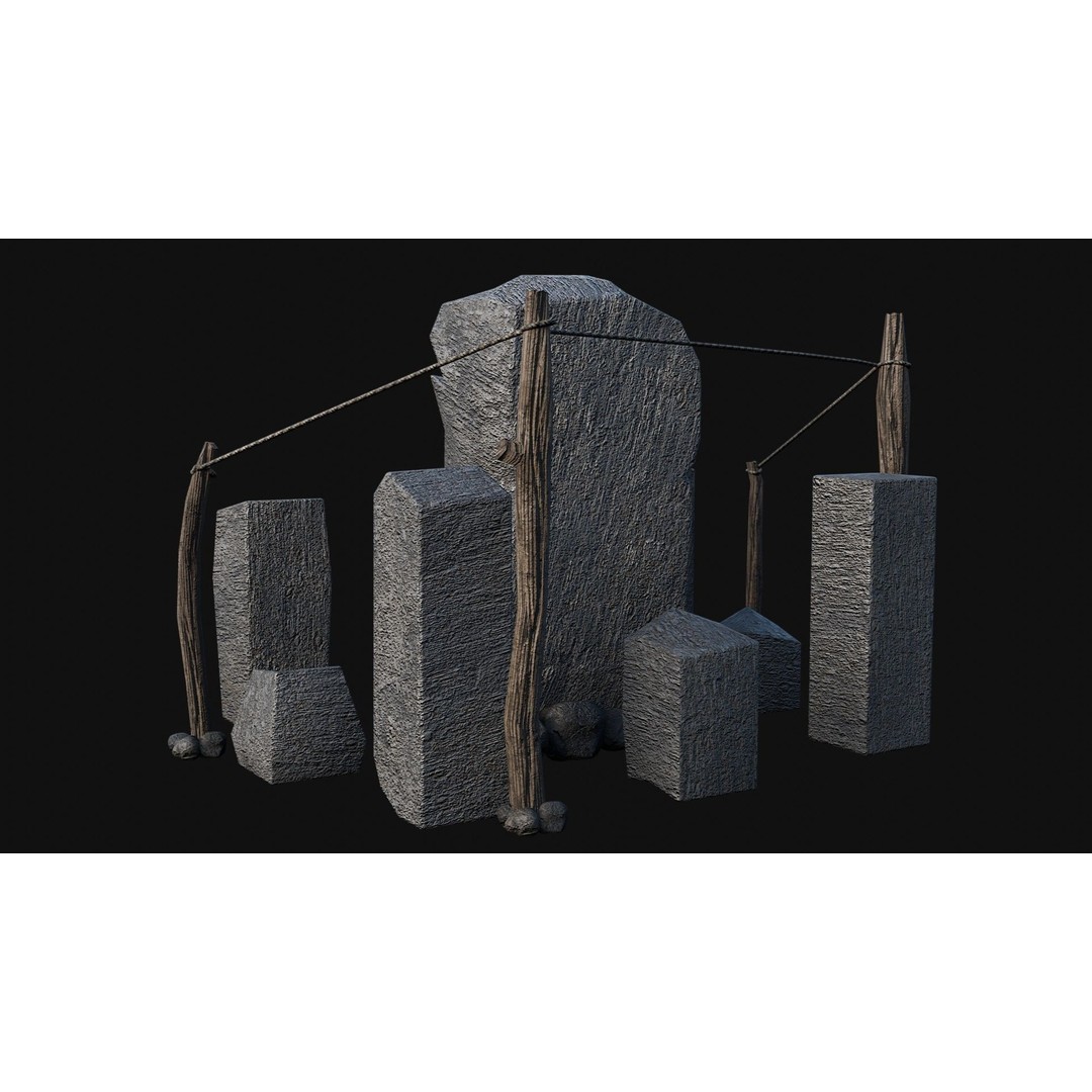 Viking Rock Structures 3D Model – Low Poly Game Ready PBR FBX/OBJ - View 22