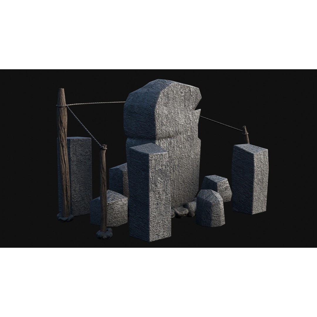 Viking Rock Structures 3D Model – Low Poly Game Ready PBR FBX/OBJ - View 23