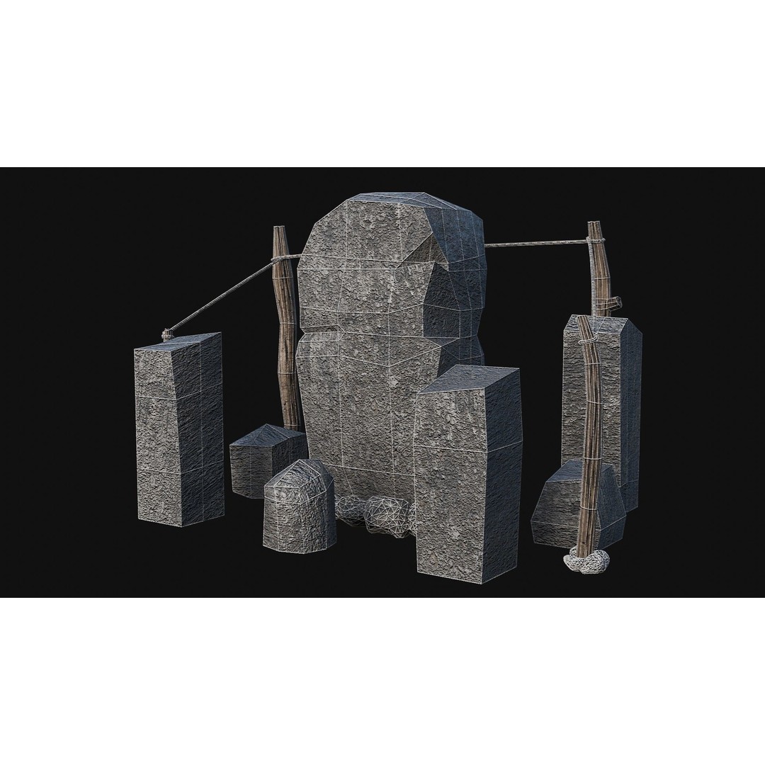 Viking Rock Structures 3D Model – Low Poly Game Ready PBR FBX/OBJ - View 24