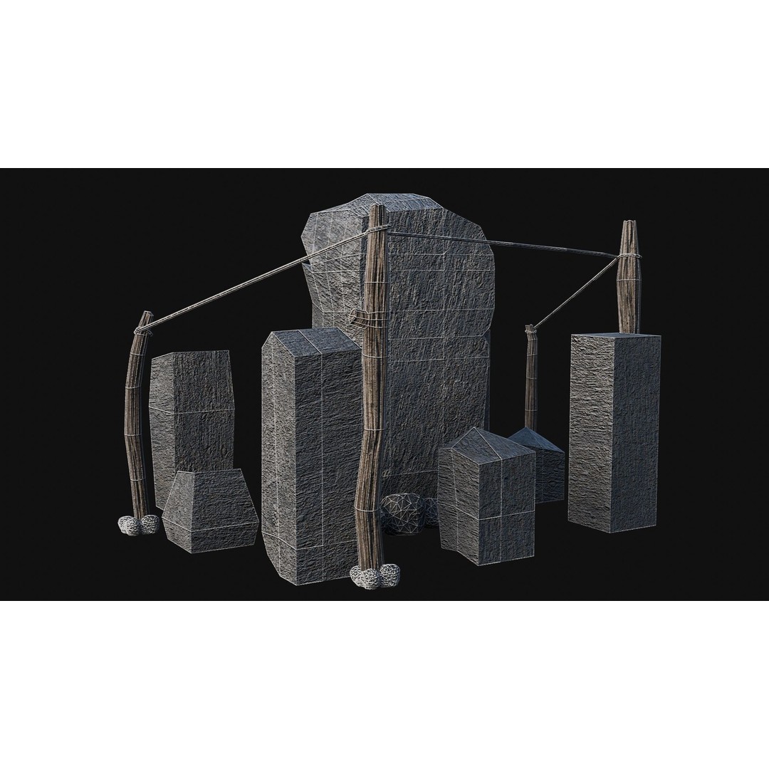Viking Rock Structures 3D Model – Low Poly Game Ready PBR FBX/OBJ - View 25