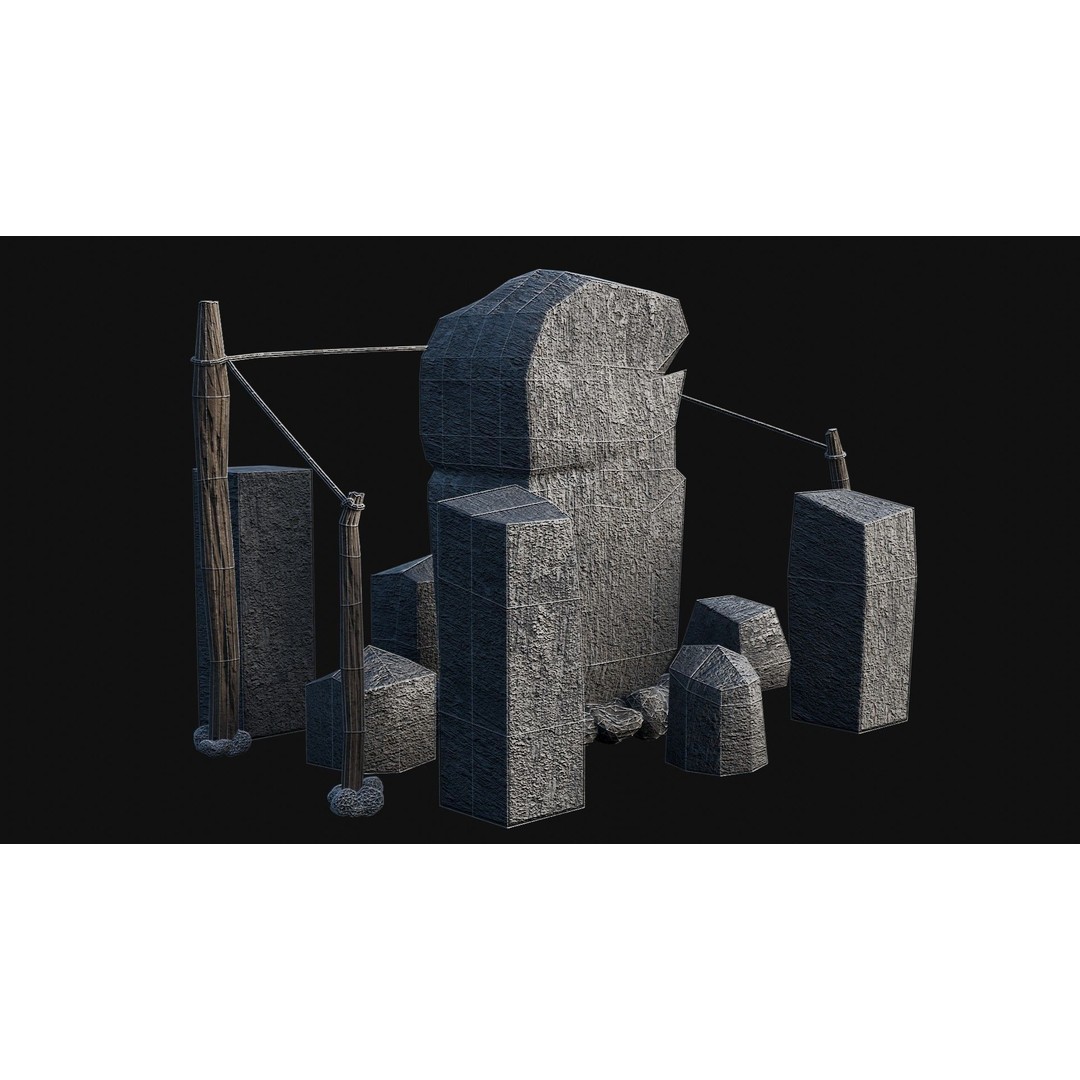 Viking Rock Structures 3D Model – Low Poly Game Ready PBR FBX/OBJ - View 26