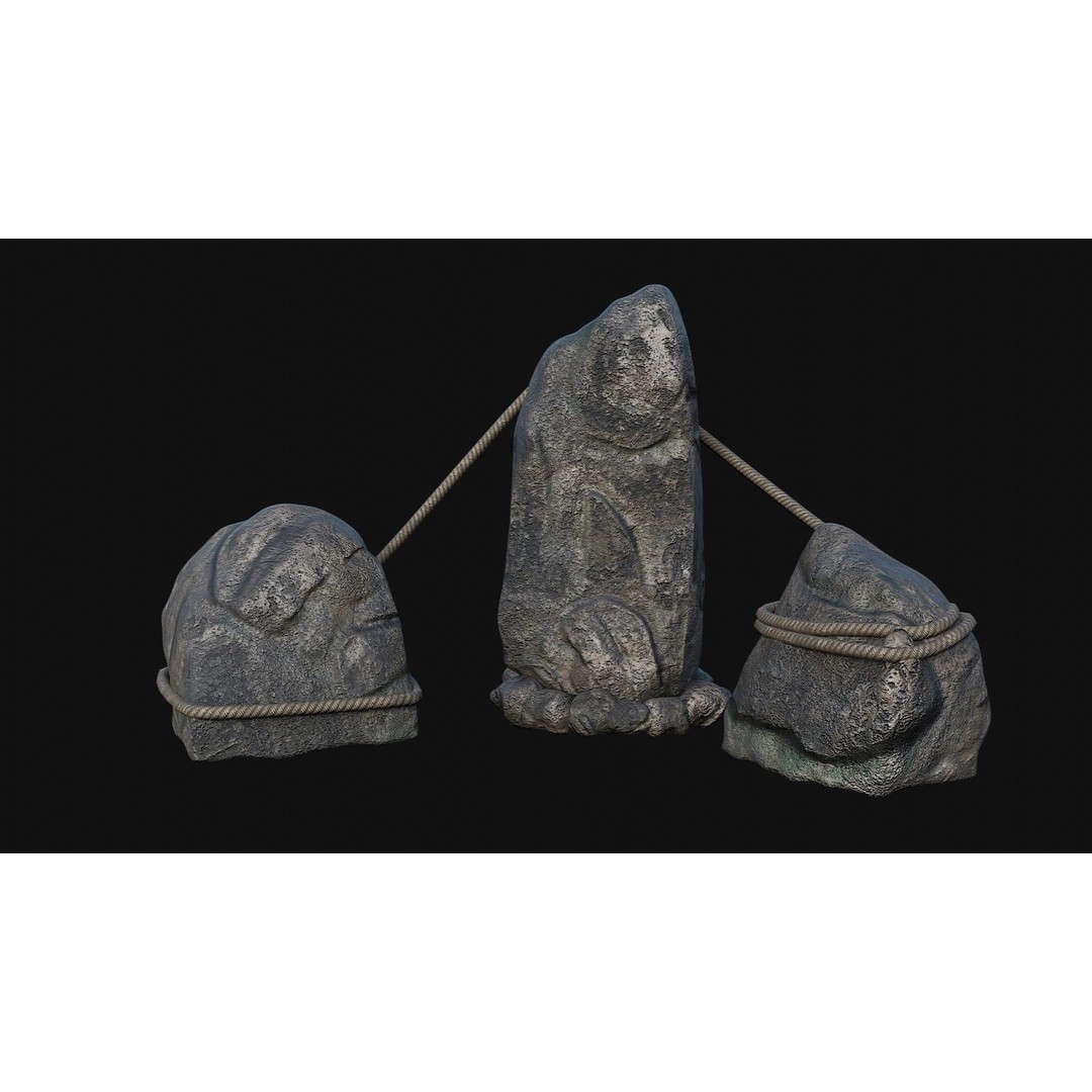 Viking Rock Structures 3D Model – Low Poly Game Ready PBR FBX/OBJ - View 3