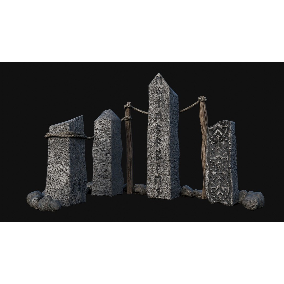 Viking Rock Structures 3D Model – Low Poly Game Ready PBR FBX/OBJ - View 33