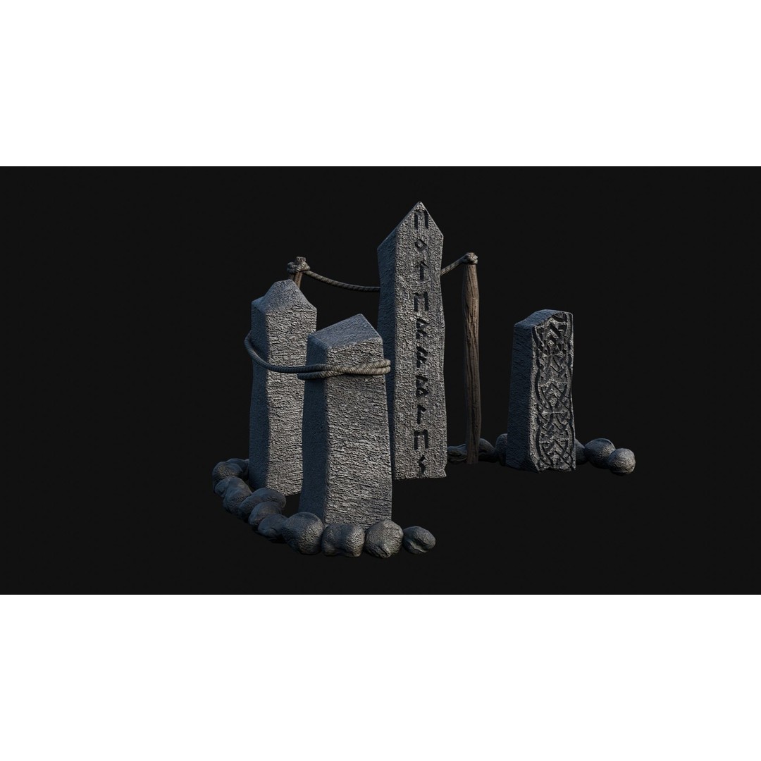 Viking Rock Structures 3D Model – Low Poly Game Ready PBR FBX/OBJ - View 35
