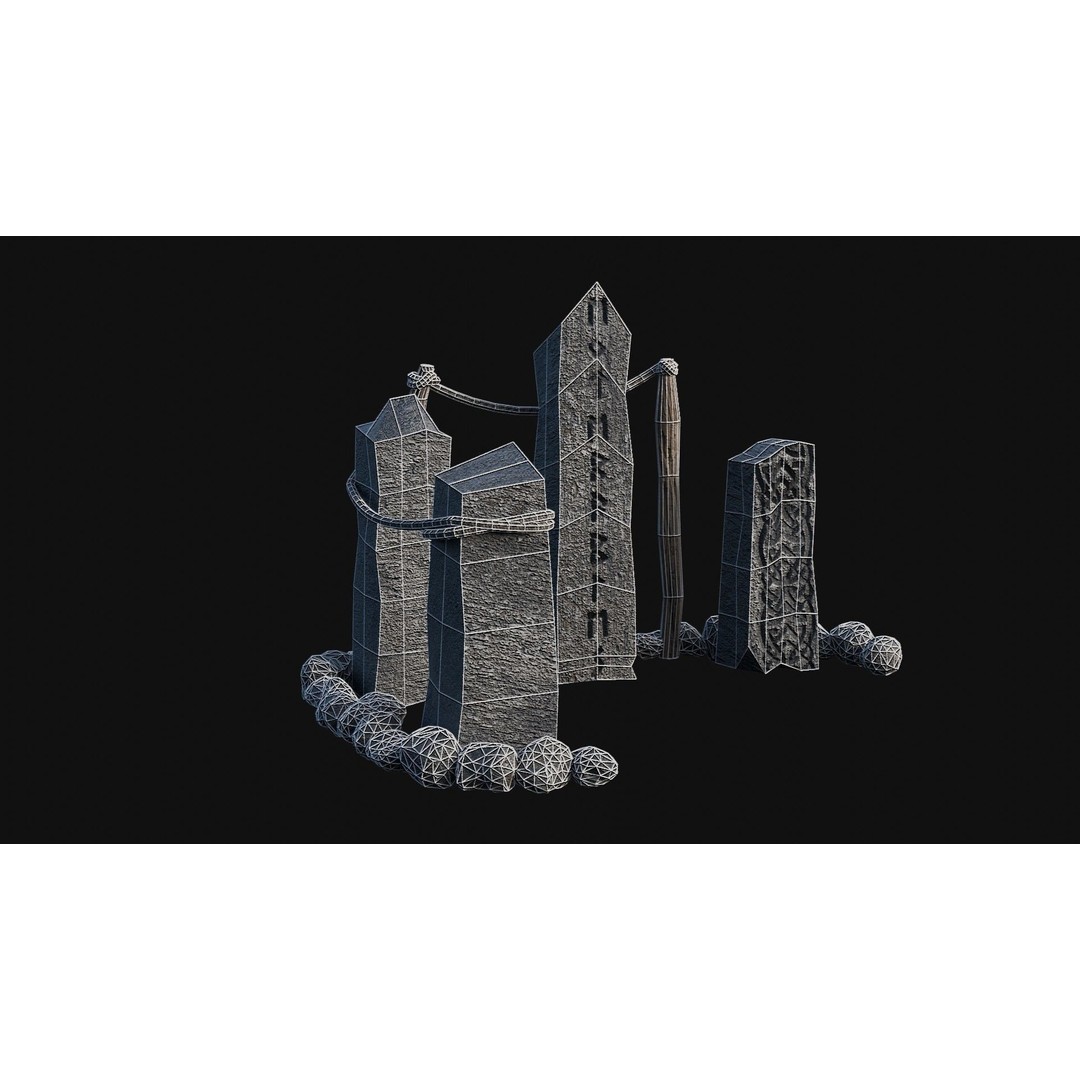 Viking Rock Structures 3D Model – Low Poly Game Ready PBR FBX/OBJ - View 38