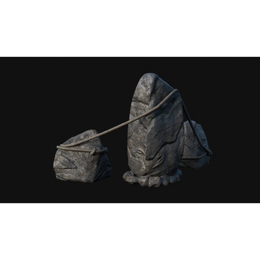 Viking Rock Structures 3D Model – Low Poly Game Ready PBR FBX/OBJ - View 4