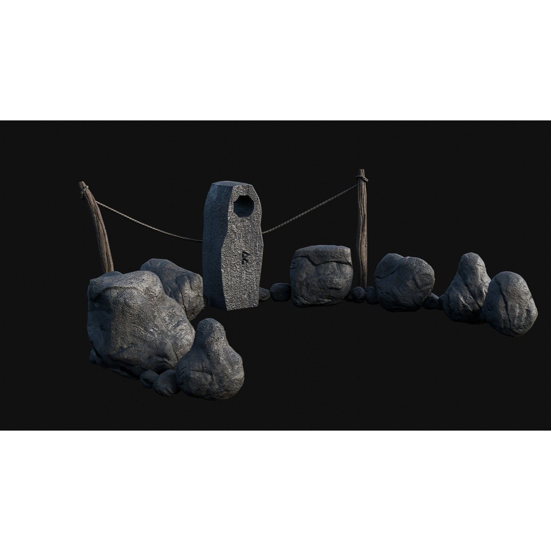 Viking Rock Structures 3D Model – Low Poly Game Ready PBR FBX/OBJ - View 53