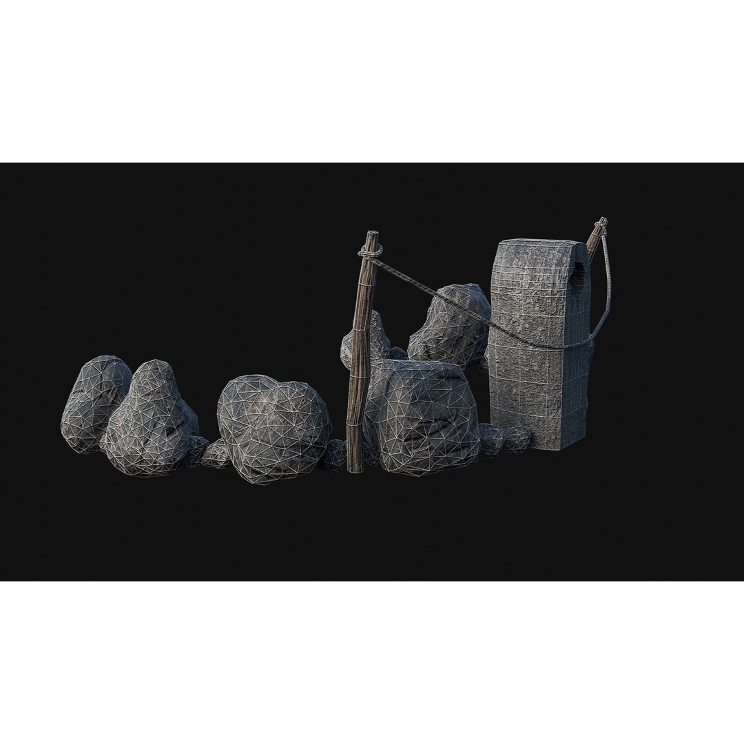 Viking Rock Structures 3D Model – Low Poly Game Ready PBR FBX/OBJ - View 55