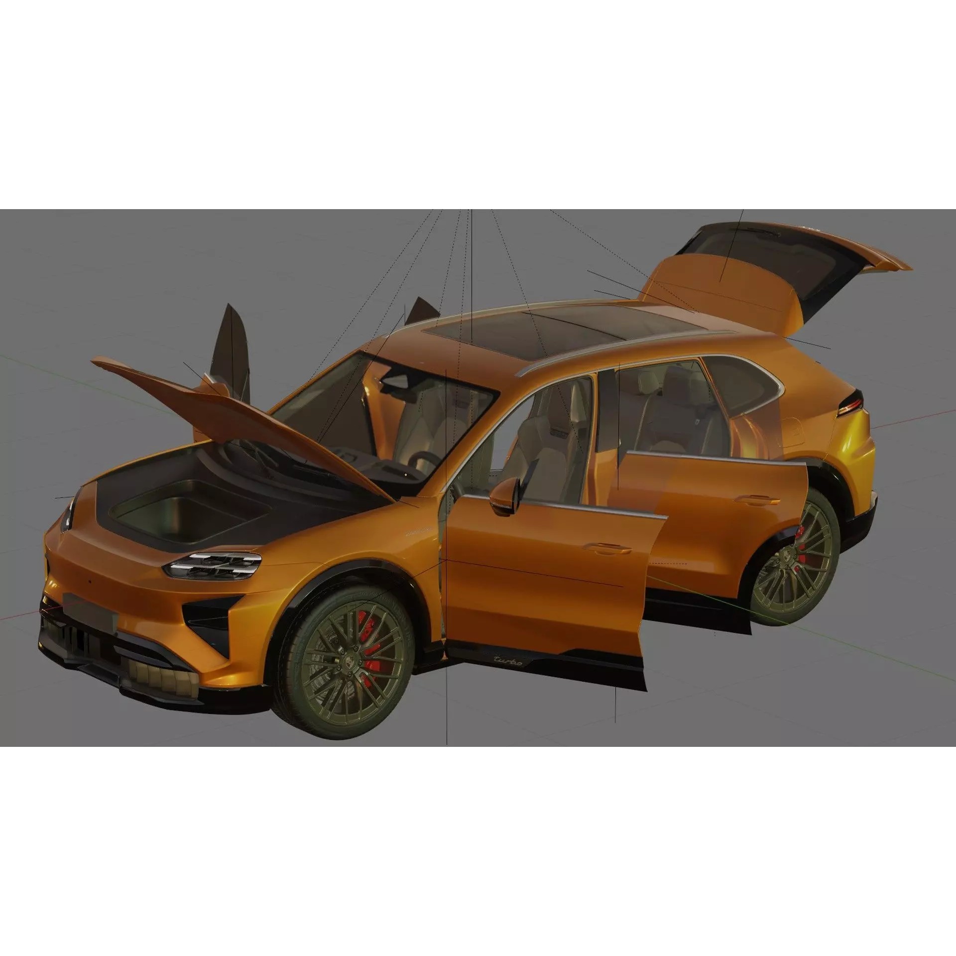 Porsche Cayenne Turbo Electric 2027 - Game-Ready 3D Model - View 29