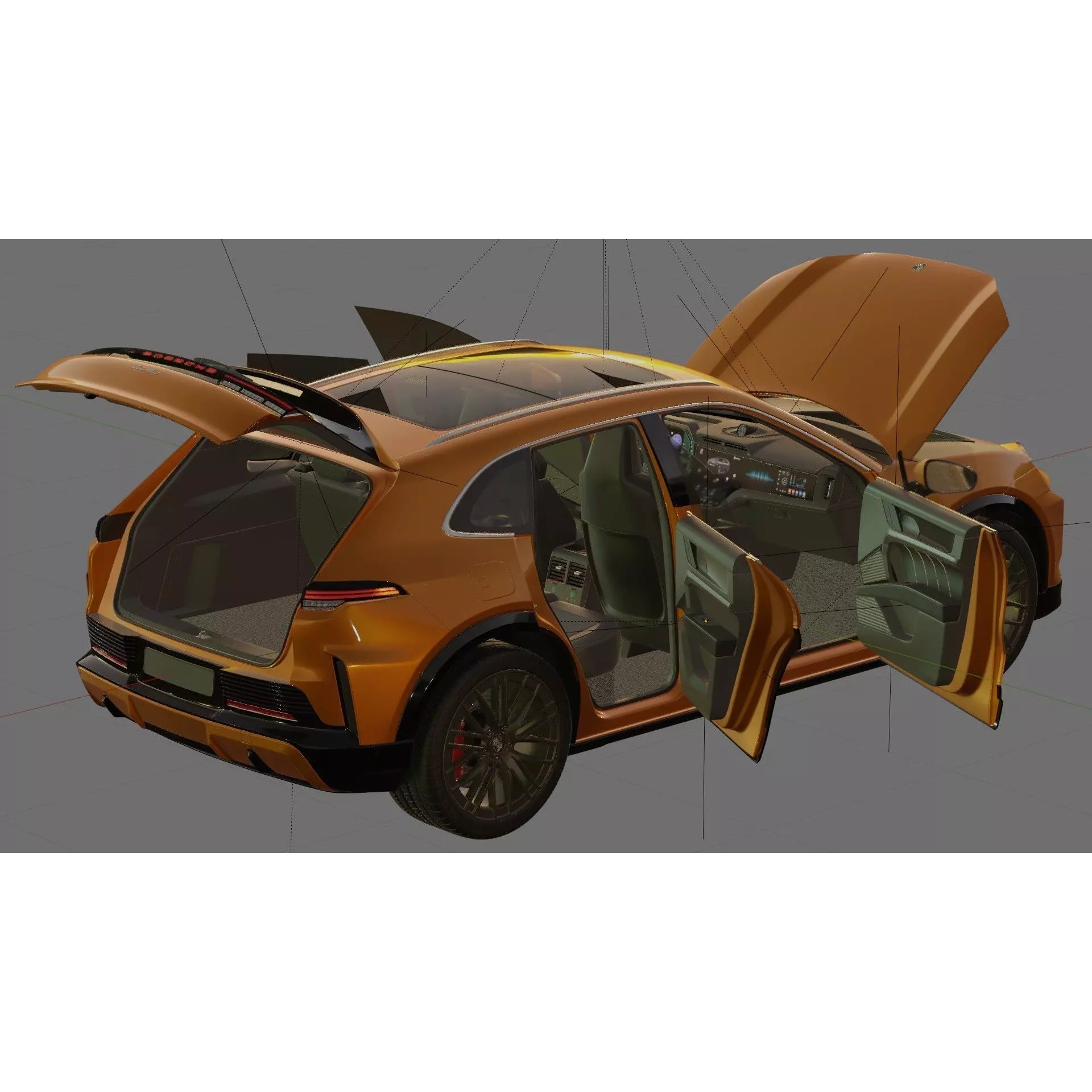 Porsche Cayenne Turbo Electric 2027 - Game-Ready 3D Model - View 30