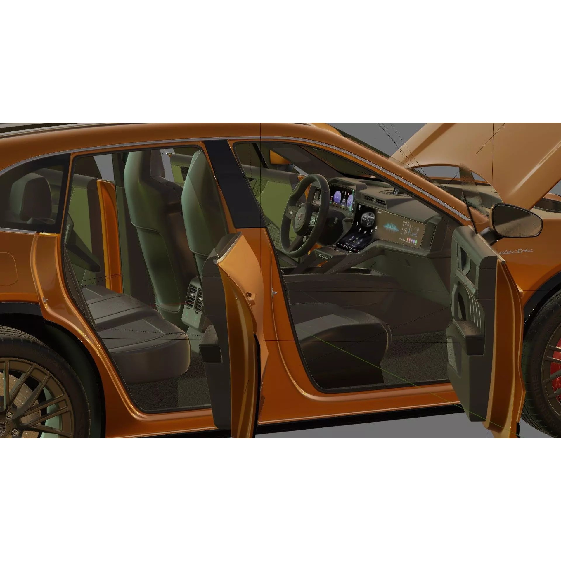 Porsche Cayenne Turbo Electric 2027 - Game-Ready 3D Model - View 32
